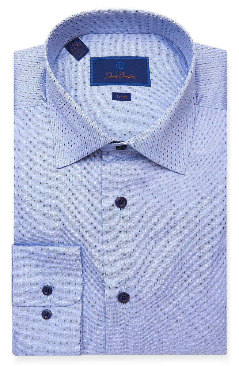 David Donahue Trim Fit Geometric Dress Shirt, Alternate, color, 