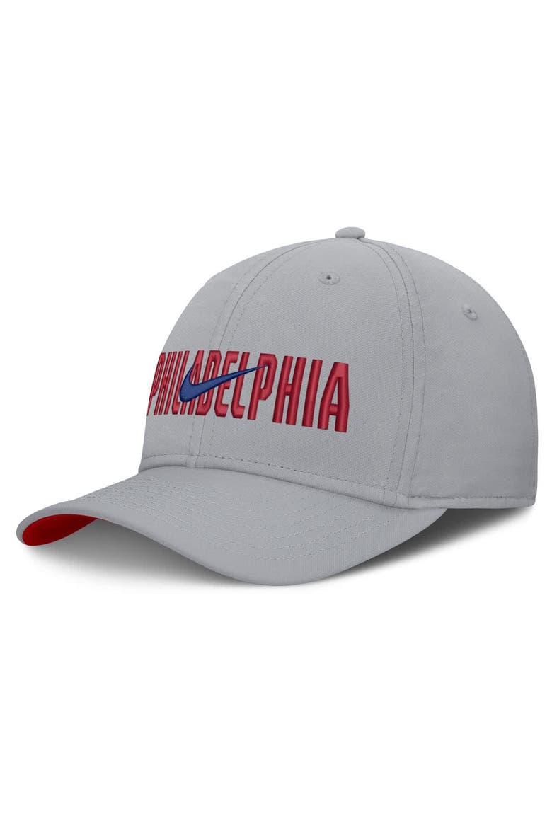 Men's Nike  Gray Philadelphia Phillies Primetime Rise Dri-FIT Flex Hat, Main, color, Gray
