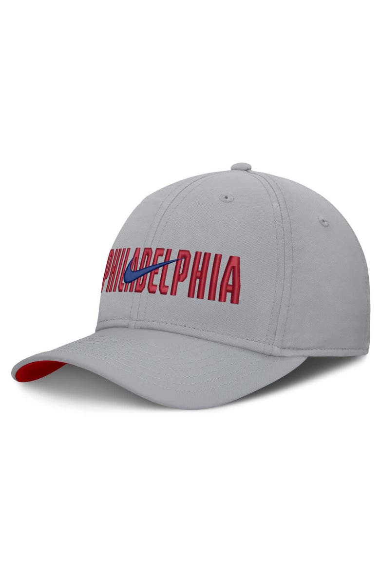 Nike Men's Nike Gray Philadelphia Phillies Primetime Rise Dri-FIT Flex Hat, Main, color, Gray