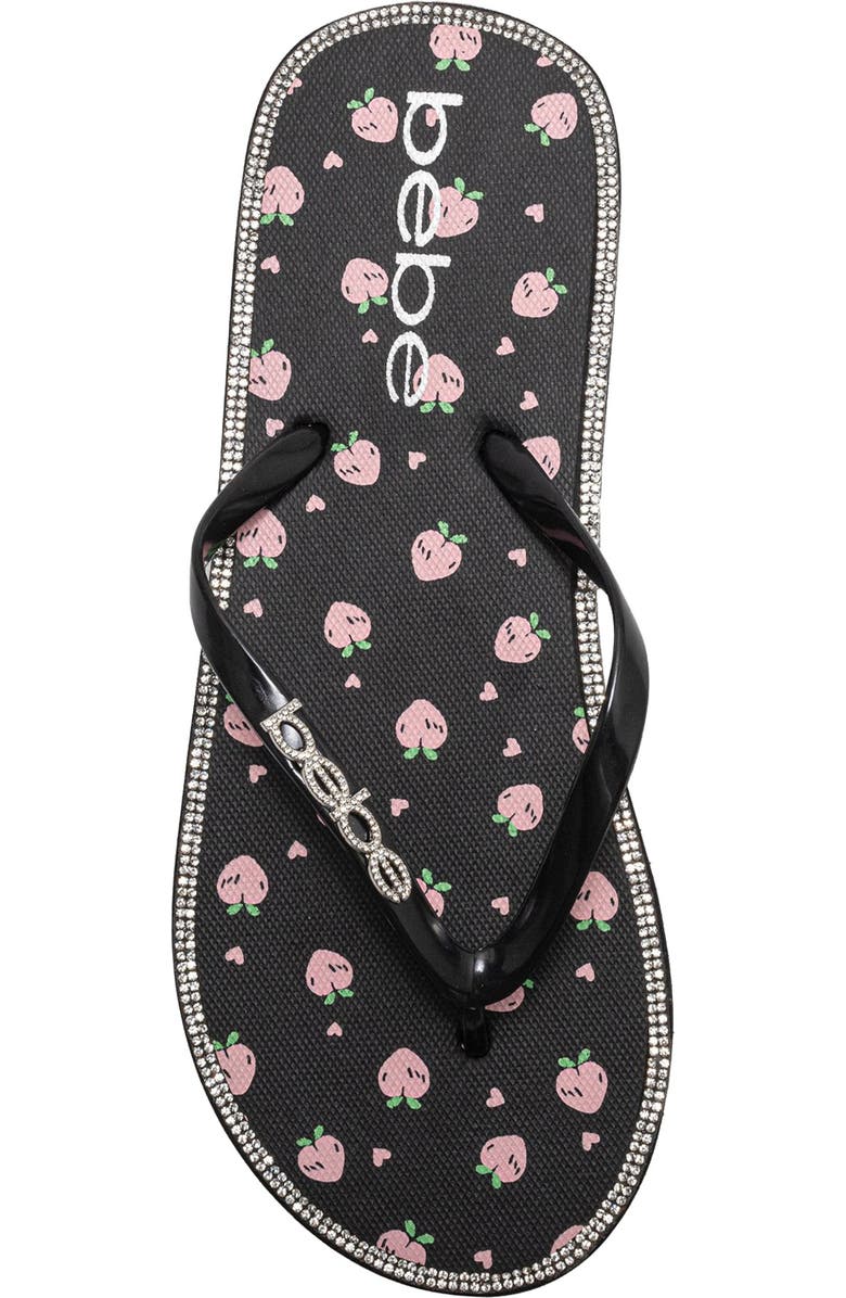 bebe Peach Flip Flop, Alternate, color, Black