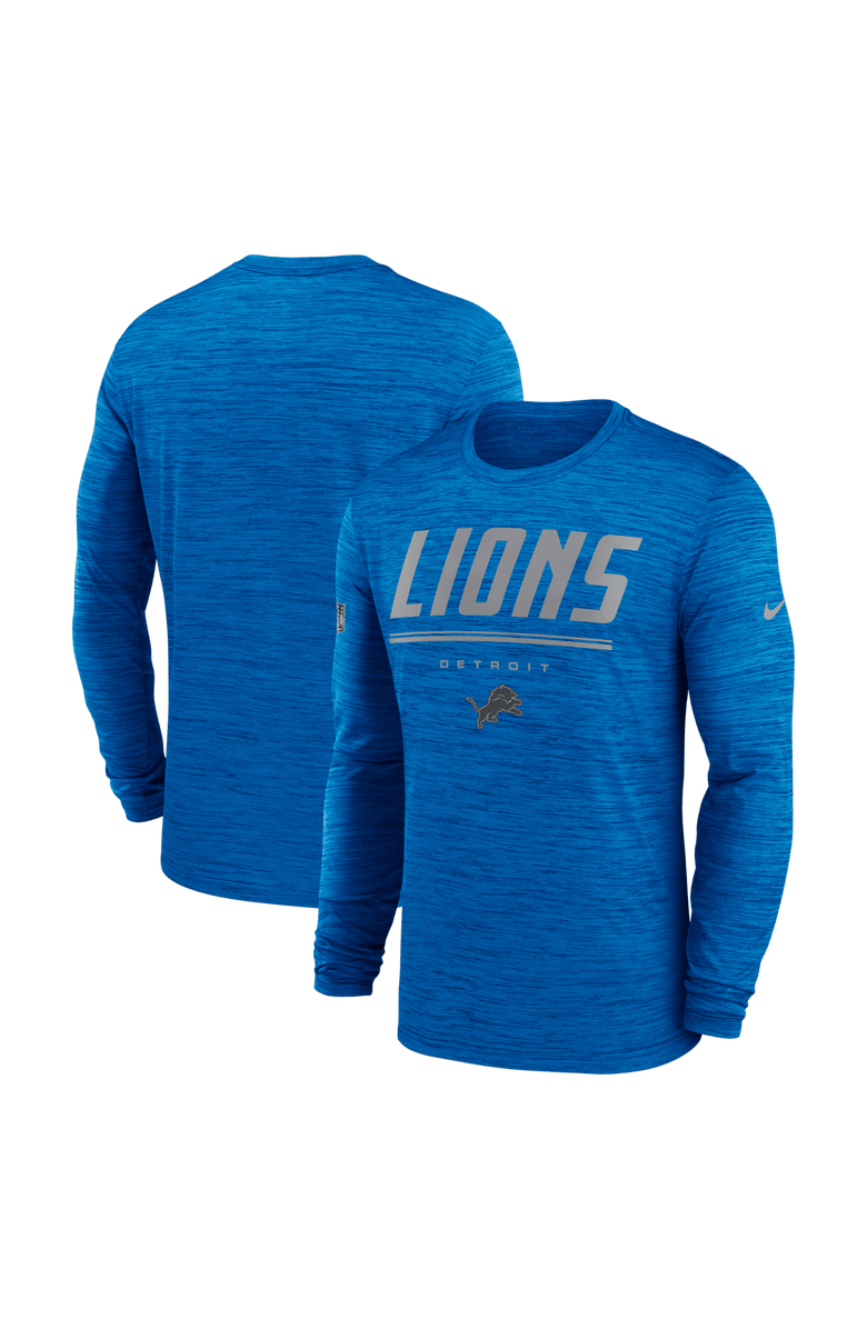 Nike Men's Nike Blue Detroit Lions Sideline Offensive Transition Velocity Dri-FIT Long Sleeve T-Shirt, Main, color, Blue