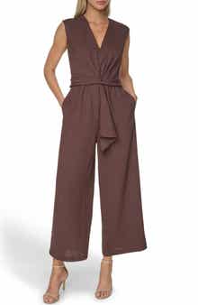 Twist Front Wide Leg Jumpsuit