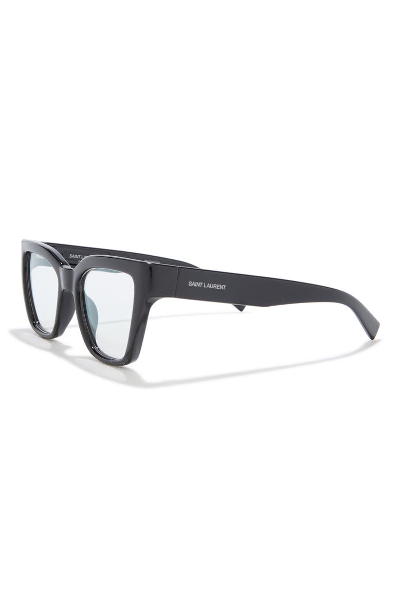 52mm Cat Eye Optical Glasses, Alternate, color, BLACK BLACK TRANSPARENT