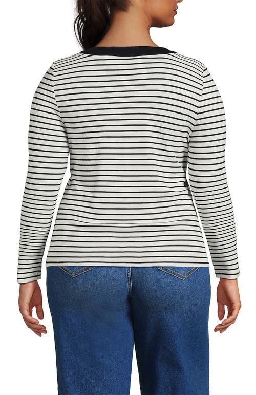Lands' End Drapey Rib Skimming Long Sleeve Henley In Multi