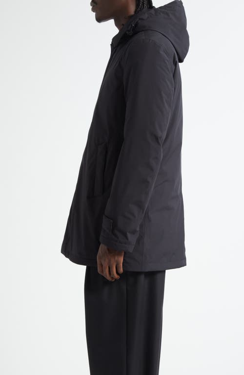 Herno Functional Wardrobe Waterproof Hooded Raincoat In Black