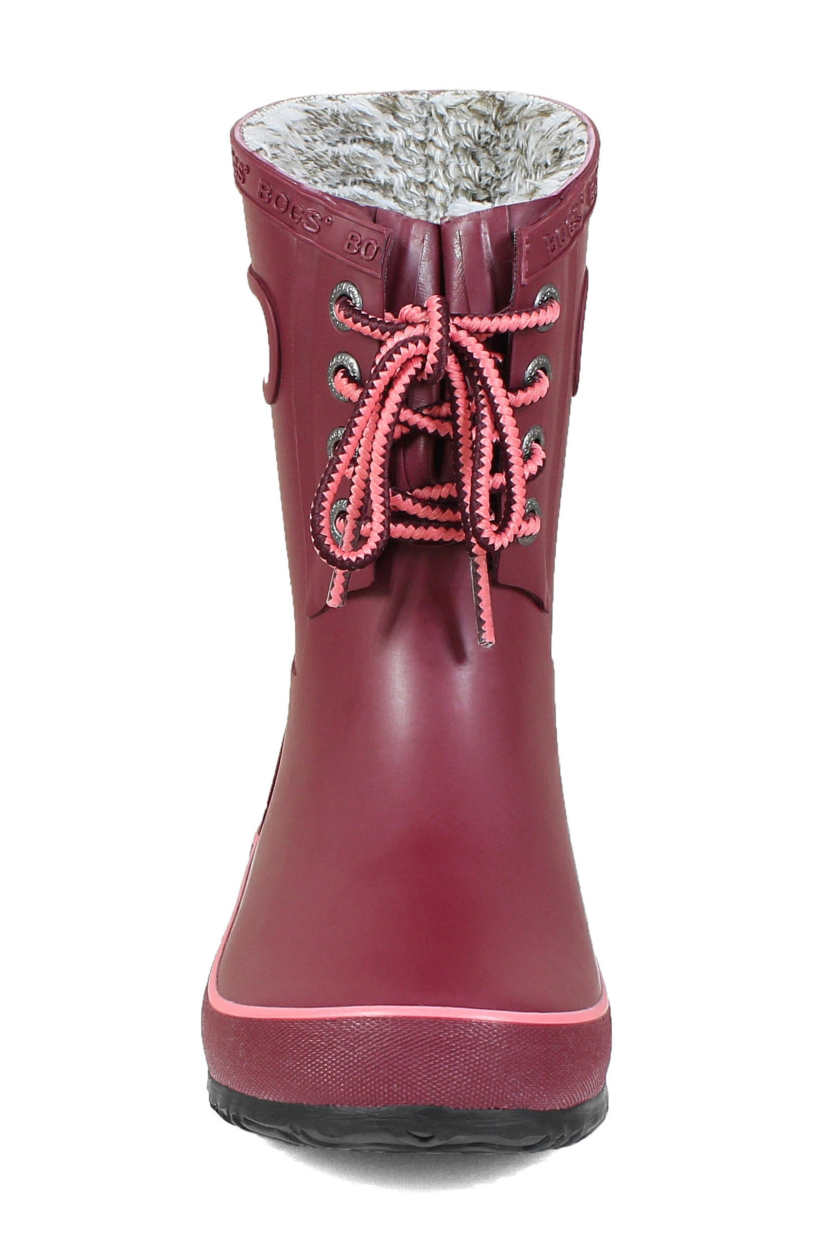 Amanda Insulated Faux Fur Waterproof Boot, Alternate, color, BURGUNDY