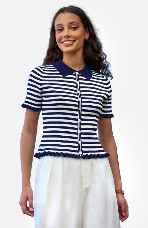 Nautical Striped Knitted Top