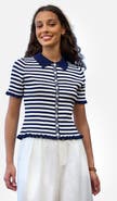 Yumi Nautical Striped Knitted Top