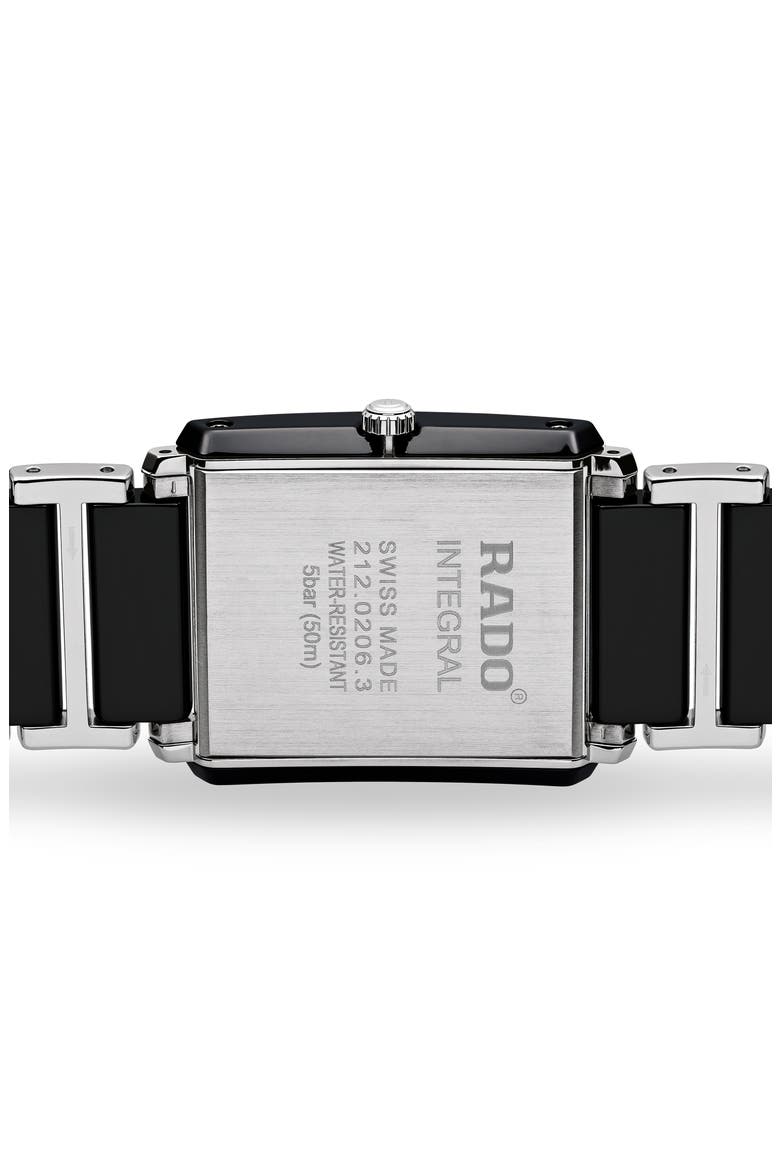 Integral Diamond Ceramic Bracelet Watch, 31mm x 41.1mm, Alternate, color, BLACK/SILVER