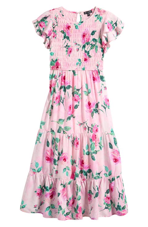 Kids' Chiffon Smocked Ruffle Maxi Dress (Big Girls)