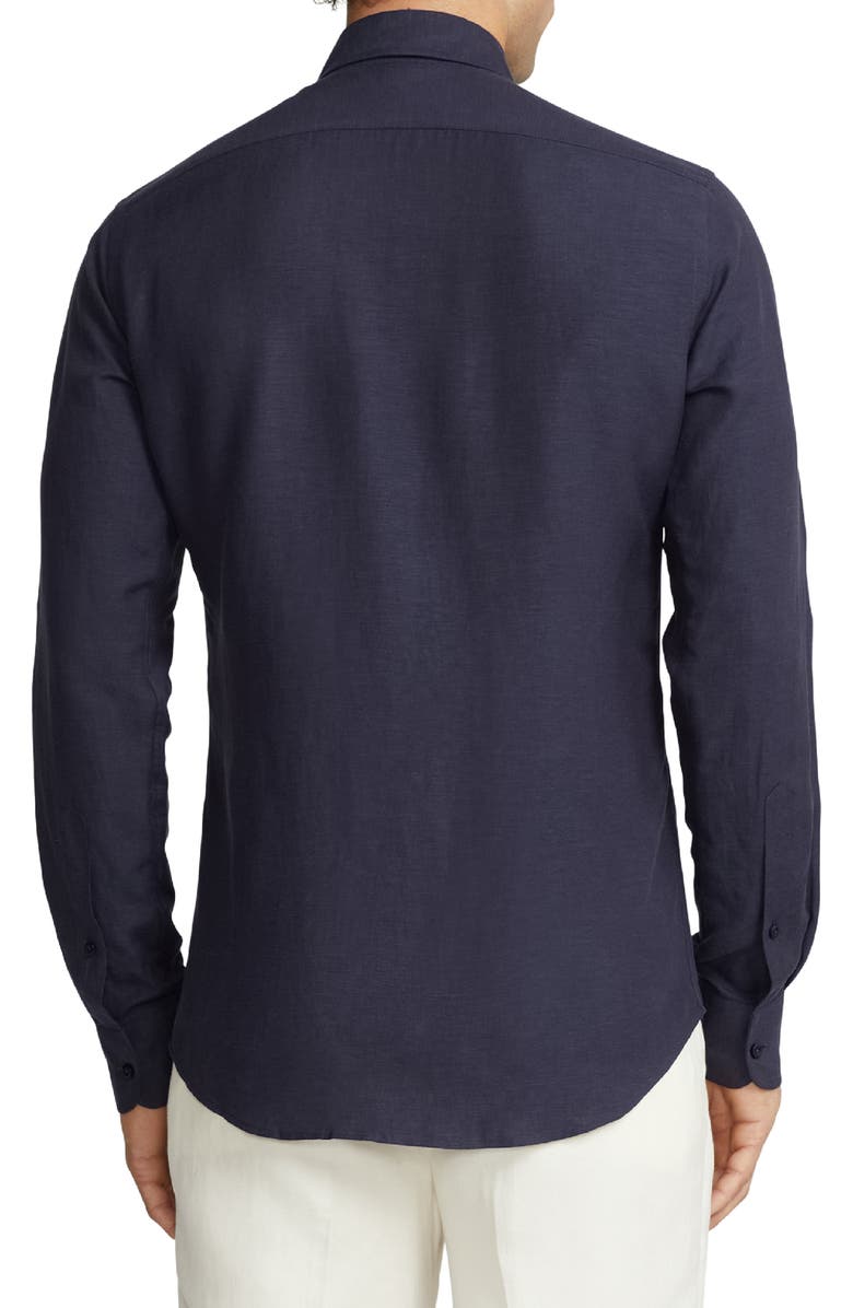 Ralph Lauren Purple Label Aston Linen & Silk Button-Up Shirt, Alternate, color,