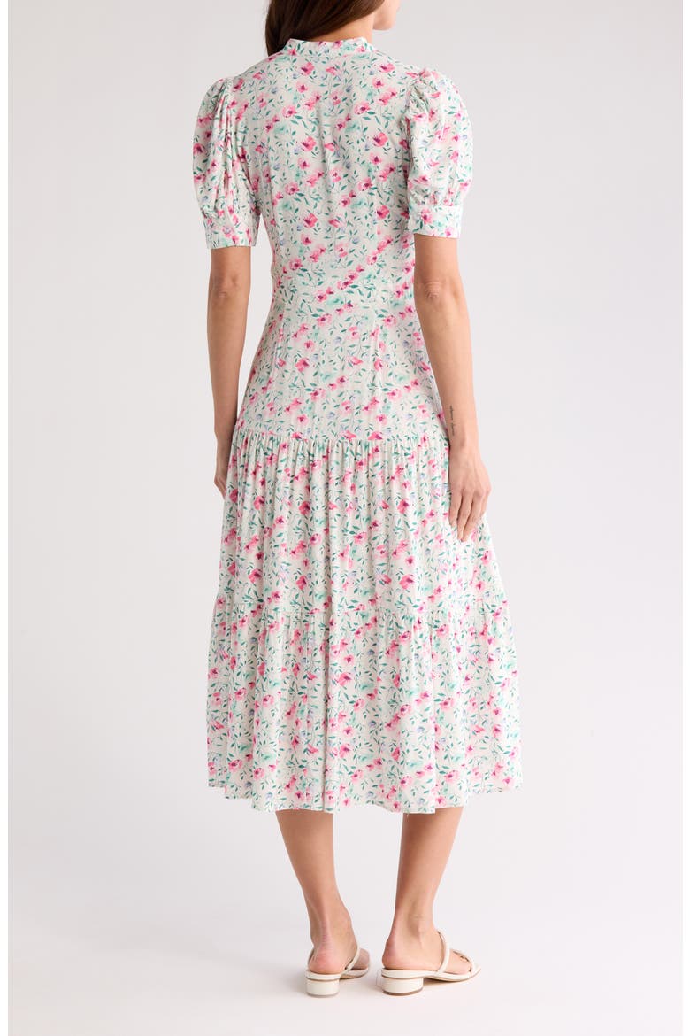 Grace Button Front Midi Dress, Alternate, color, BABYS BREATH