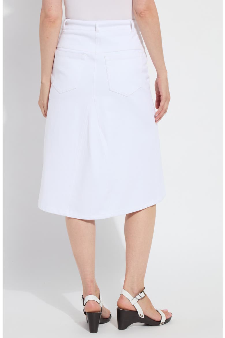 Ballamy A-Line Denim Skirt, Alternate, color, WHITE