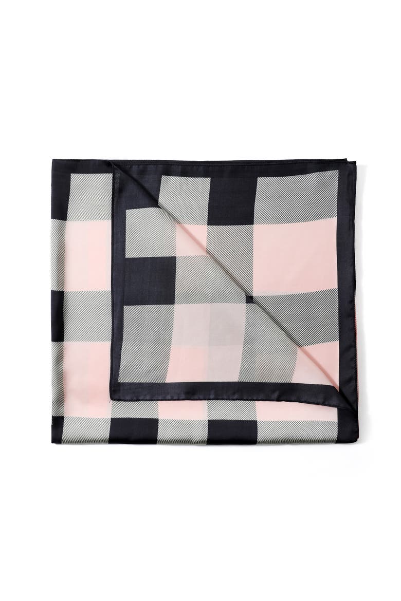 Checkered & Trimmed Ultrasoft Lightweight Scarf, Alternate, color, Pink/Black