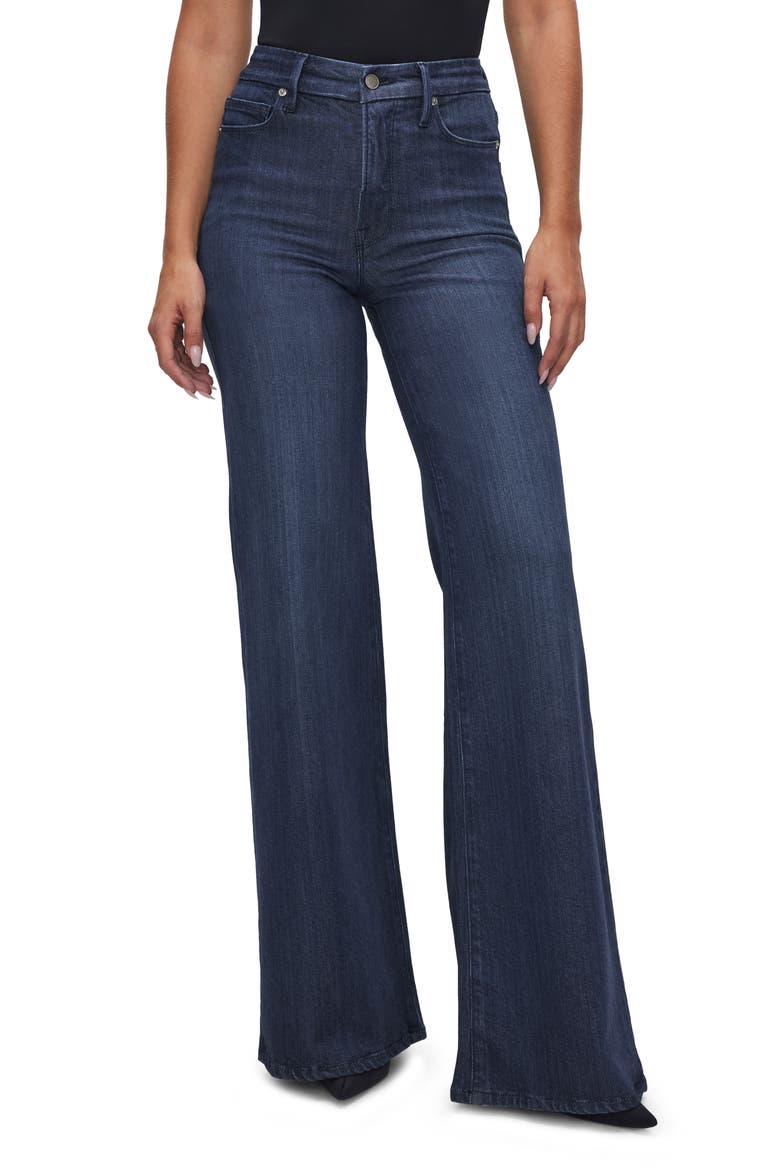 Good Waist Palazzo Jeans, Main, color, INDIGO501