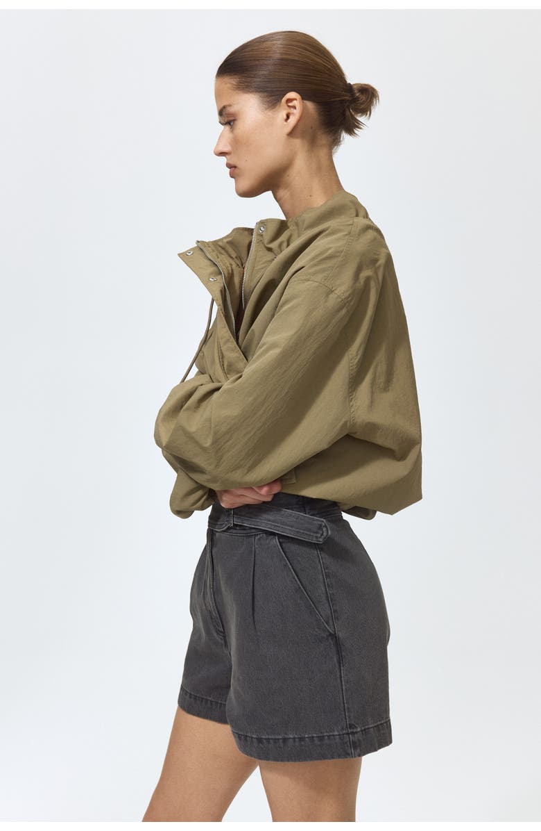 H&M Belted Denim Shorts, Alternate, color, Dark Gray