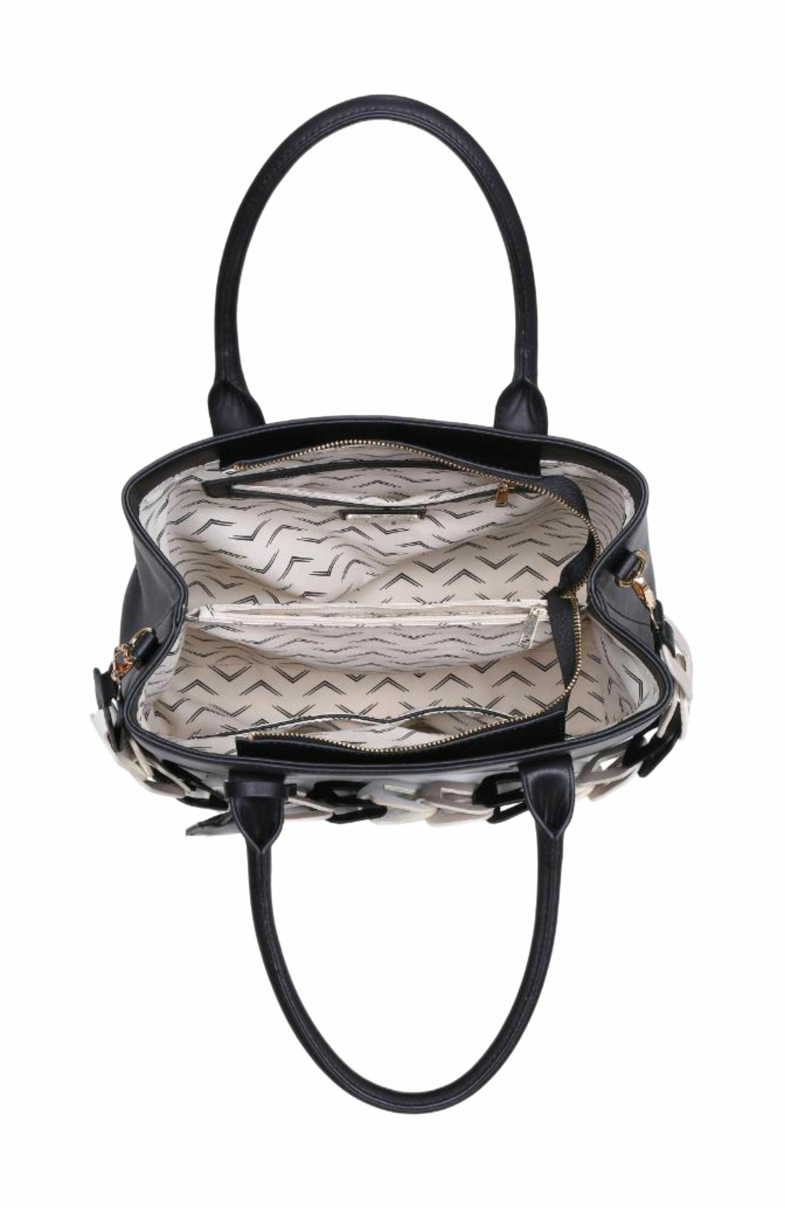 MODA LUXE Regalina Satchel, Alternate, color, Black