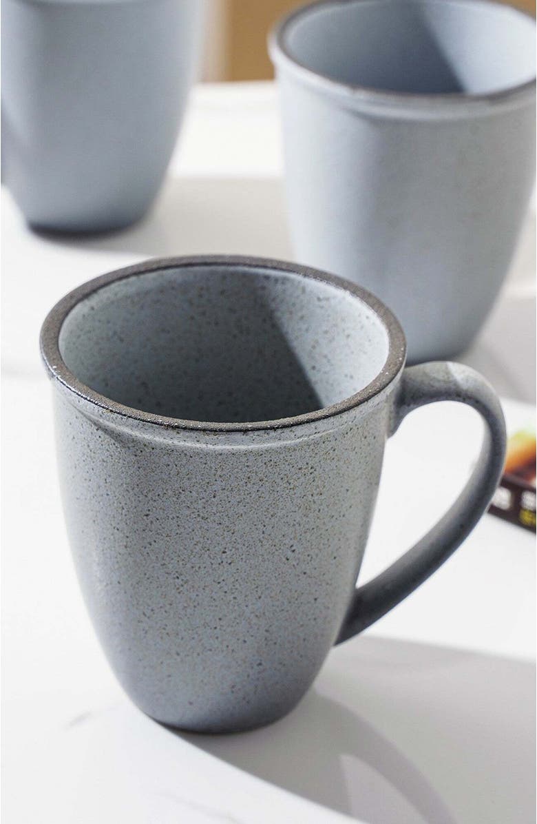 Stone Lain Tina Stoneware 4-Piece Mug Set, Alternate, color, Blue And Gray