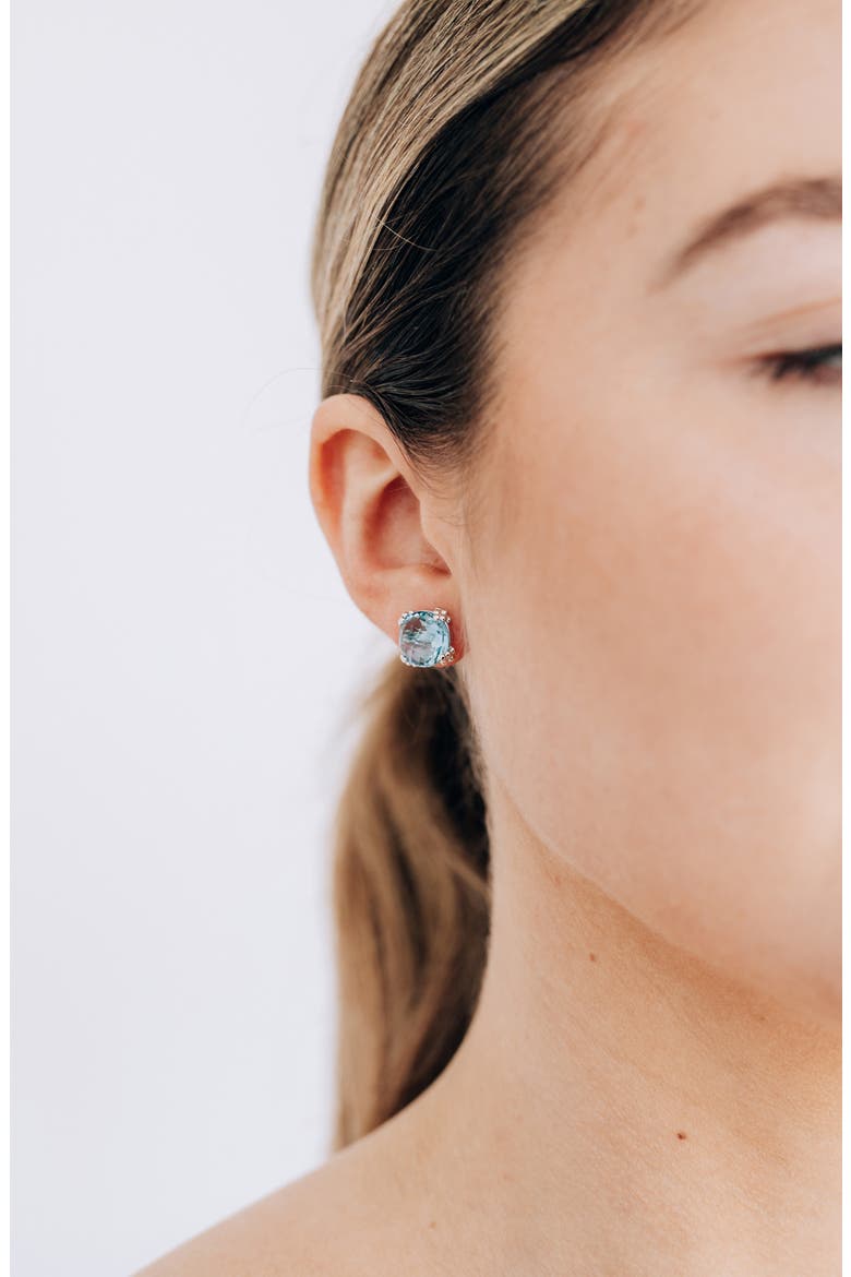 Cluster Topaz Stud Earrings, Alternate, color, BLUE TOPAZ