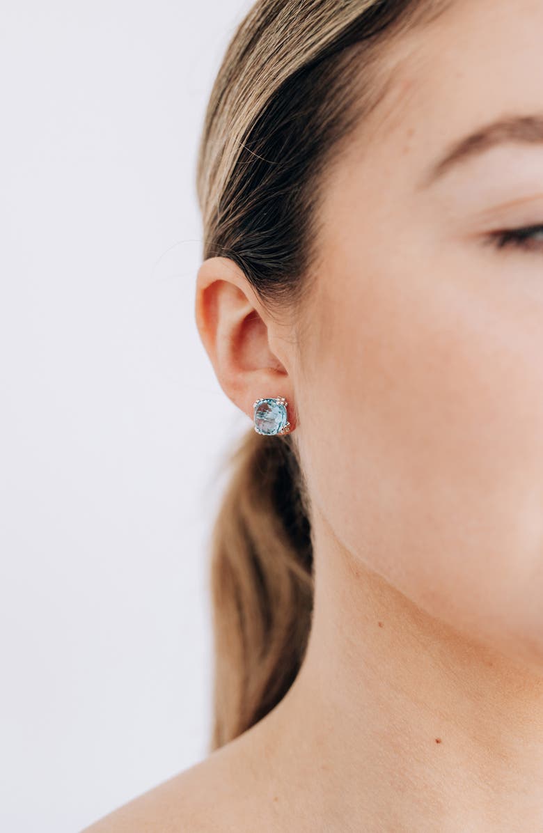 Anzie Cluster Topaz Stud Earrings, Alternate, color, Blue Topaz