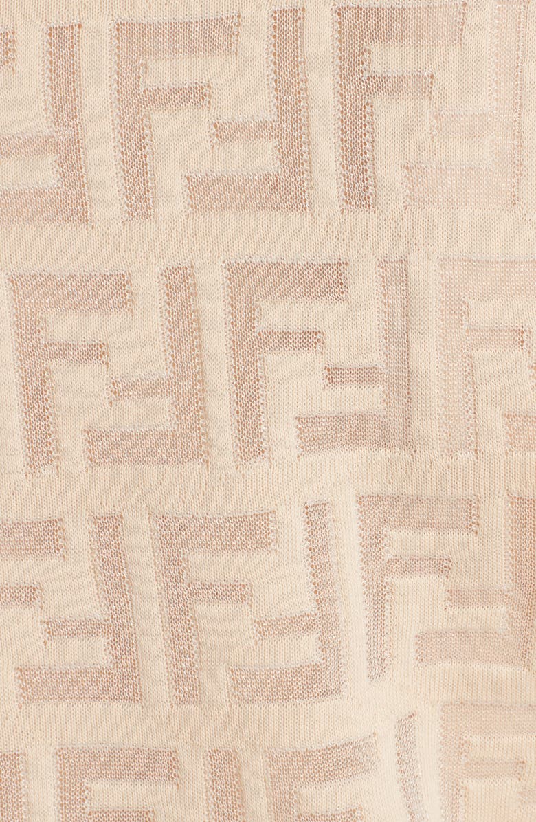 Fendi Logo Short Sleeve Sweater, Alternate, color,