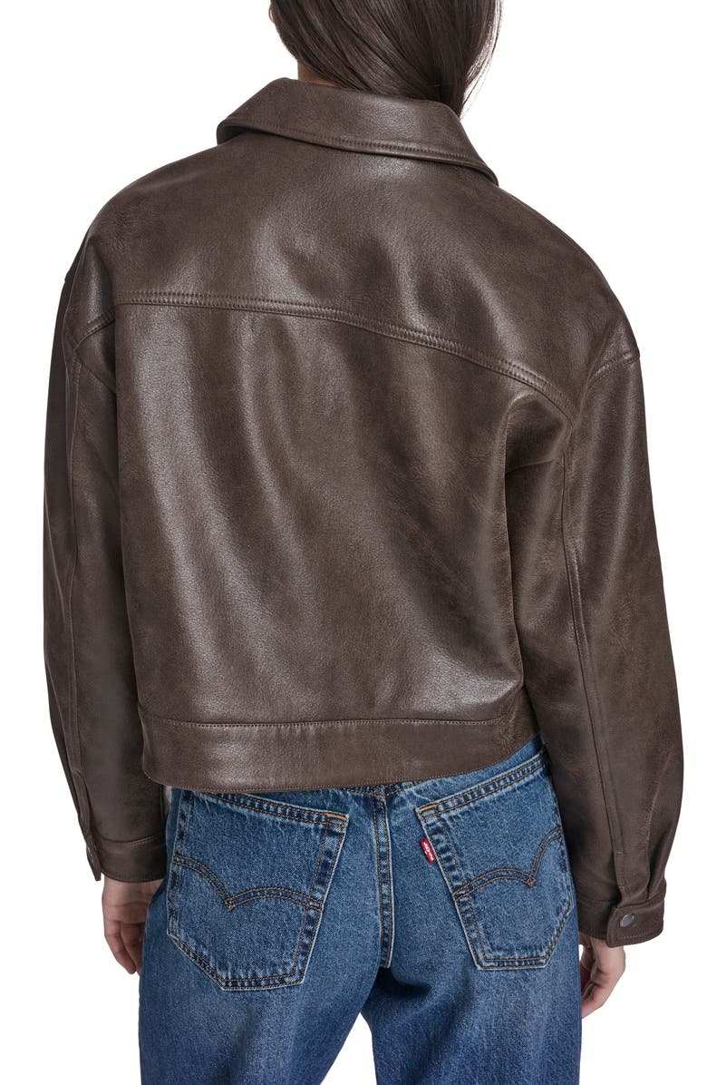 Levi's Faux Leather Zip Jacket, Alternate, color, Dark Brown Faux Suede