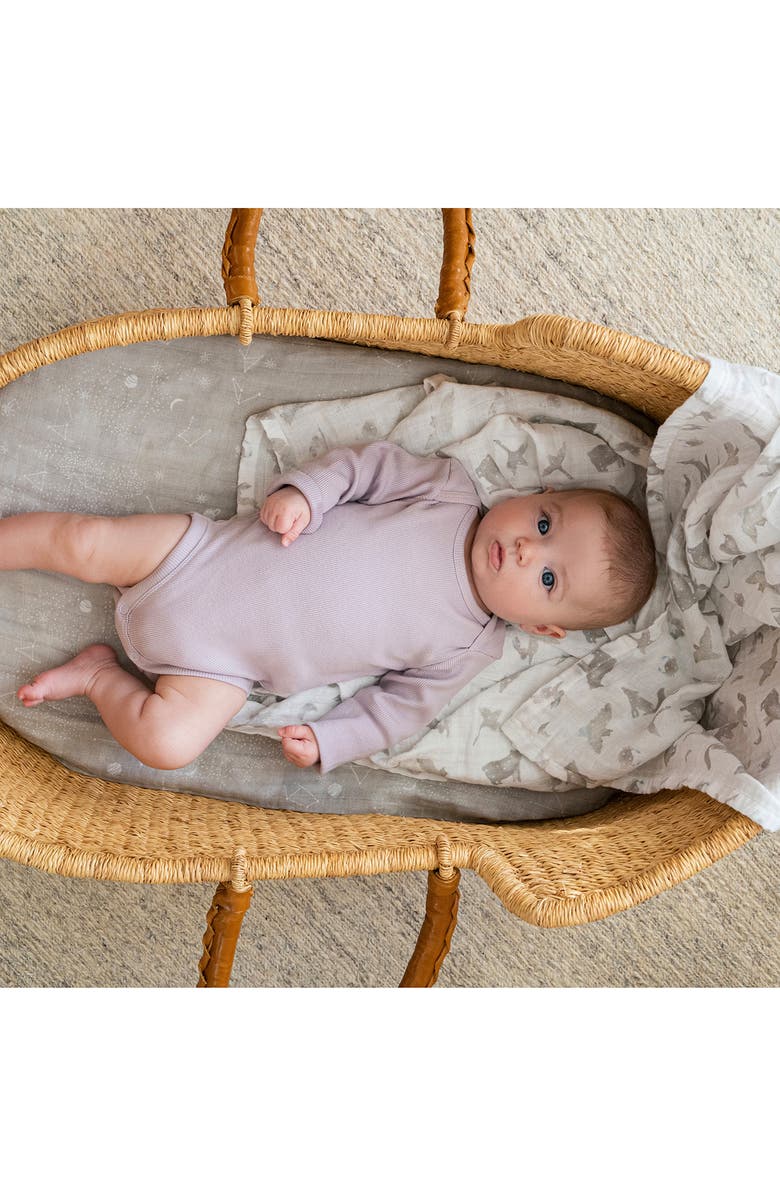 aden + anais Assorted 2-Pack Organic Cotton Muslin Swaddling Cloths, Alternate, color, Map The Stars Grey