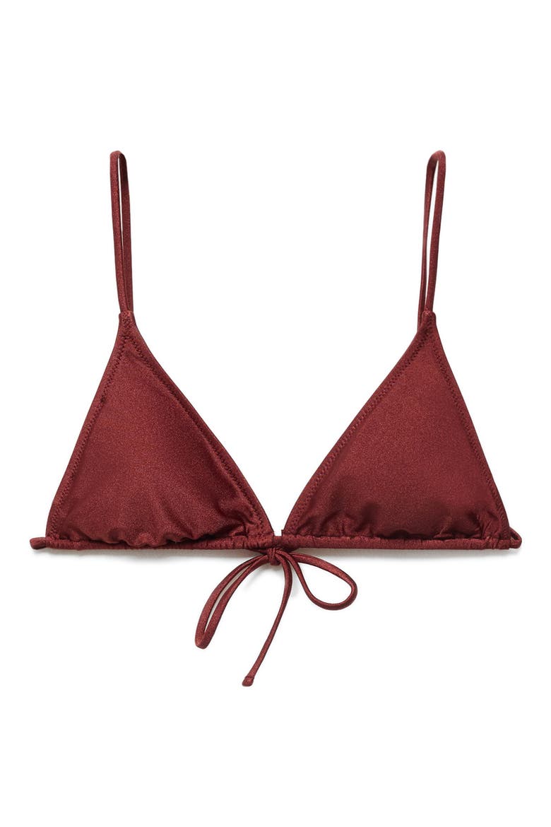 Bow Triangle Bikini Top, Main, color, RUSSET