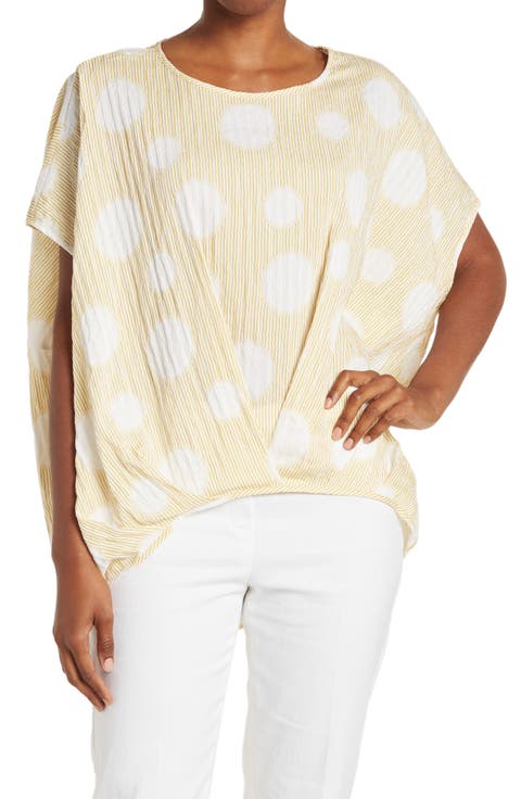 Pleated Hi-Low Hem Top