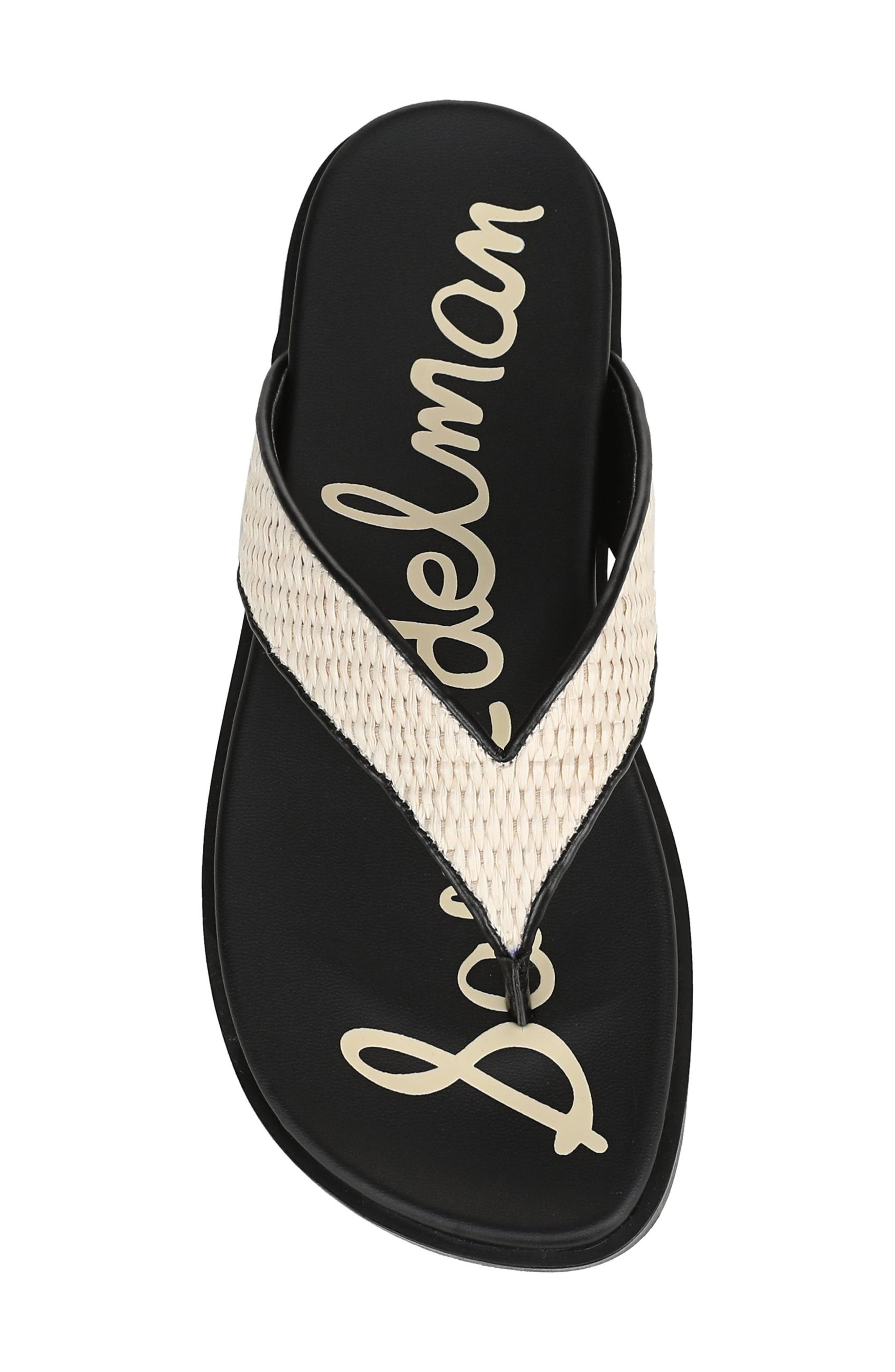 Lila Flip Flop, Alternate, color, LINEN/ BLACK