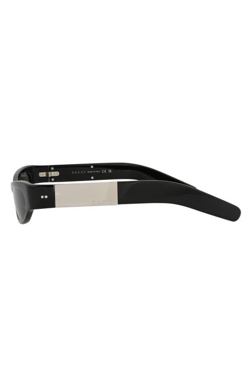 Gucci Contemporary Rectangular Frame Sunglasses In Black Black Grey