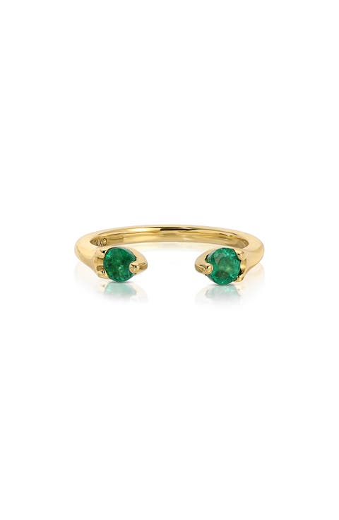 Orbit 18k Gold Emerald Ring