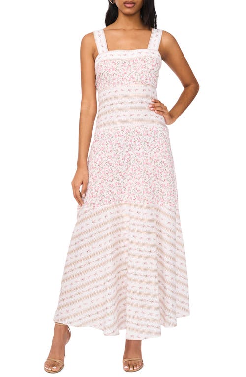 Shop Cece Floral Linen & Cotton Maxi Sundress In New Ivory