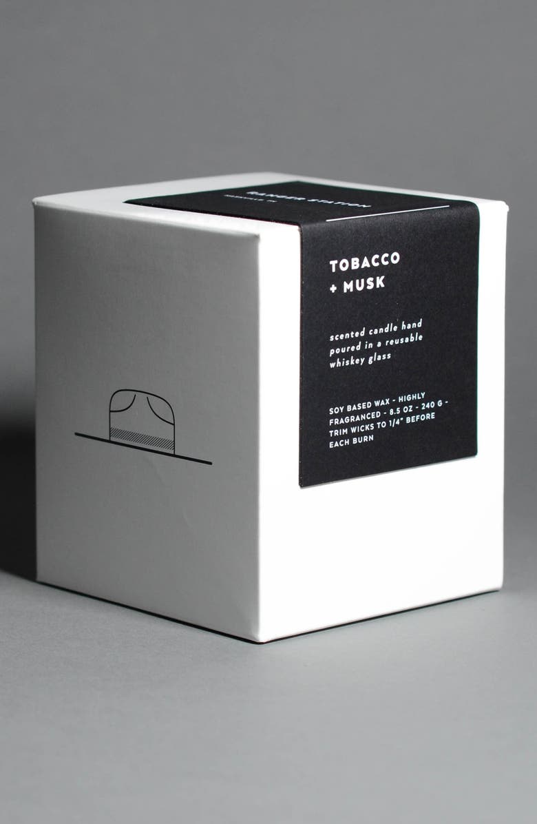 RANGER STATION Tobacco + Musk Whiskey Glass Candle, Alternate, color,