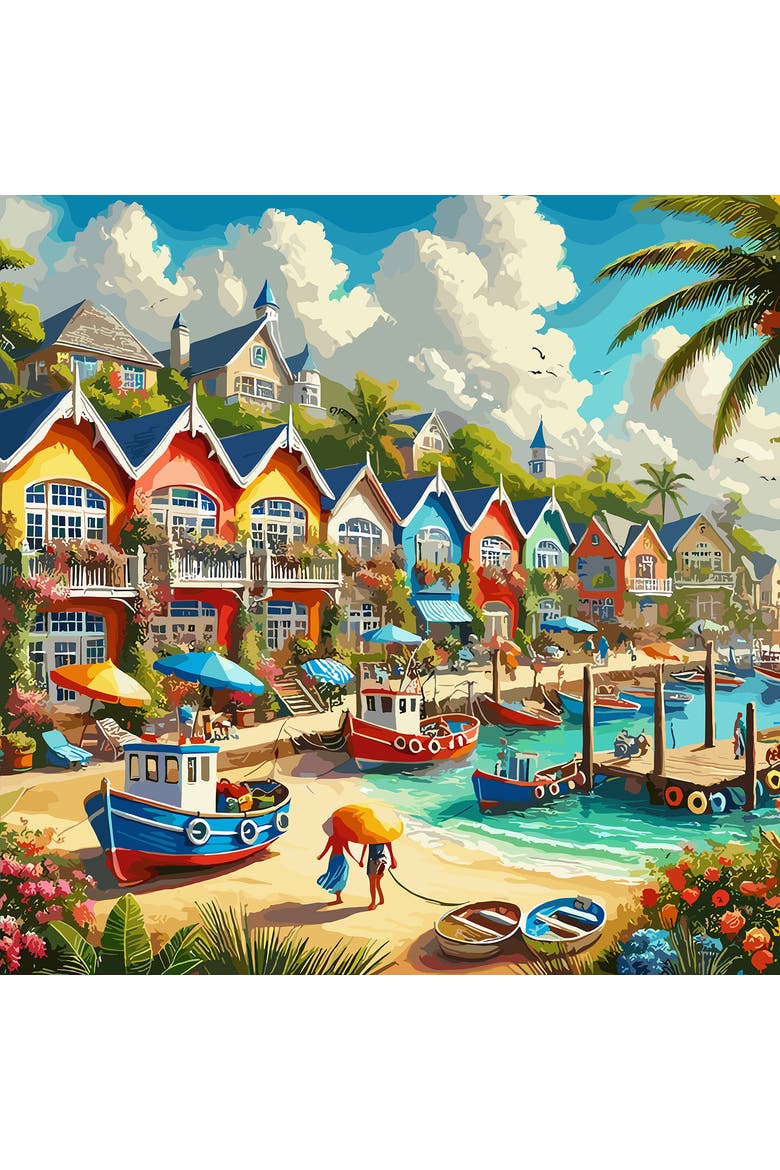 Coastal Kaleidoscope 500 piece Jigsaw Puzzle for Adults, Alternate, color, Multicolor