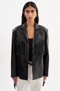 LAMARQUE Rianne | Leather Fringe Jacket