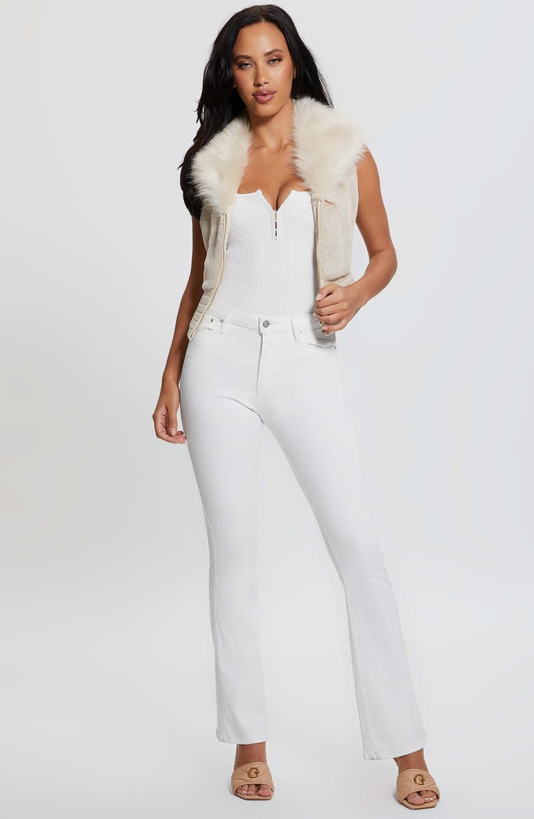 GUESS Jodie Faux Fur Vest, Alternate, color, Pearl Oyster Multi