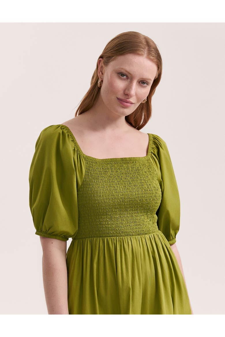 Melody Cotton Midi Tiered Dress, Alternate, color, Light Green