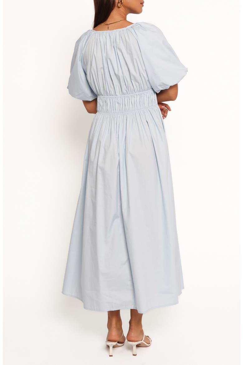 Rozie Puff Sleeve Cotton Midi Dress, Alternate, color, BABY BLUE
