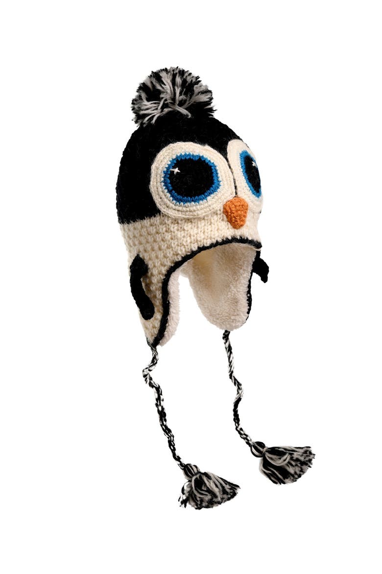 Crochet Penguin Hat, Alternate, color, White