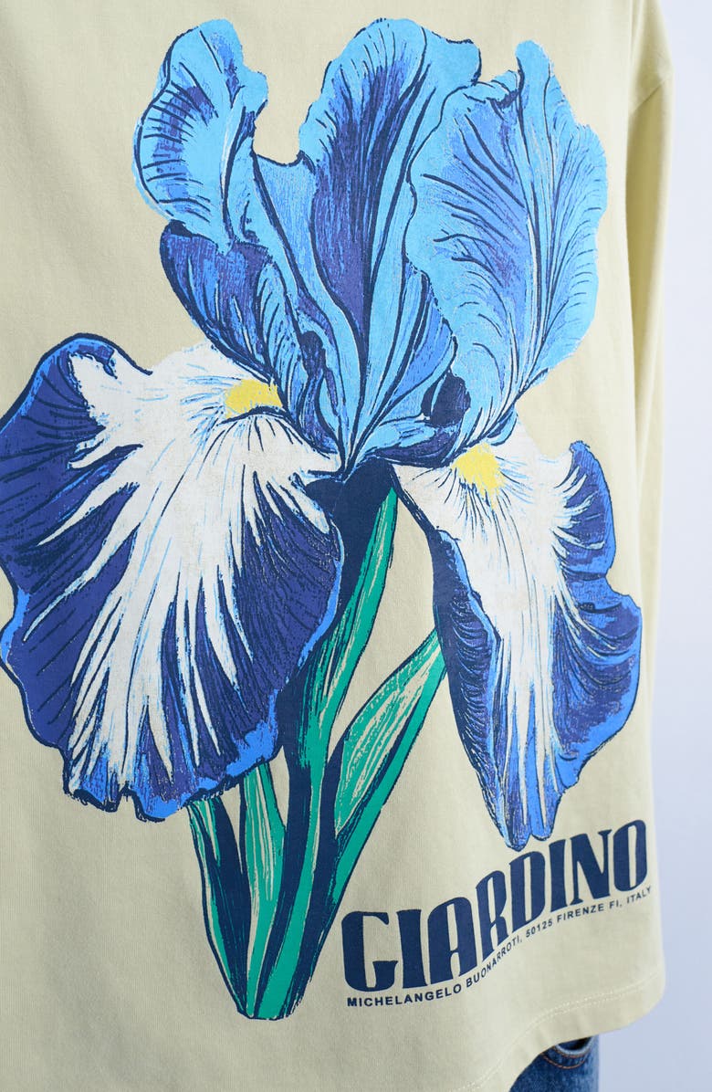 Topshop Giardino Iris Skater Long Sleeve Graphic T-Shirt, Alternate, color, 