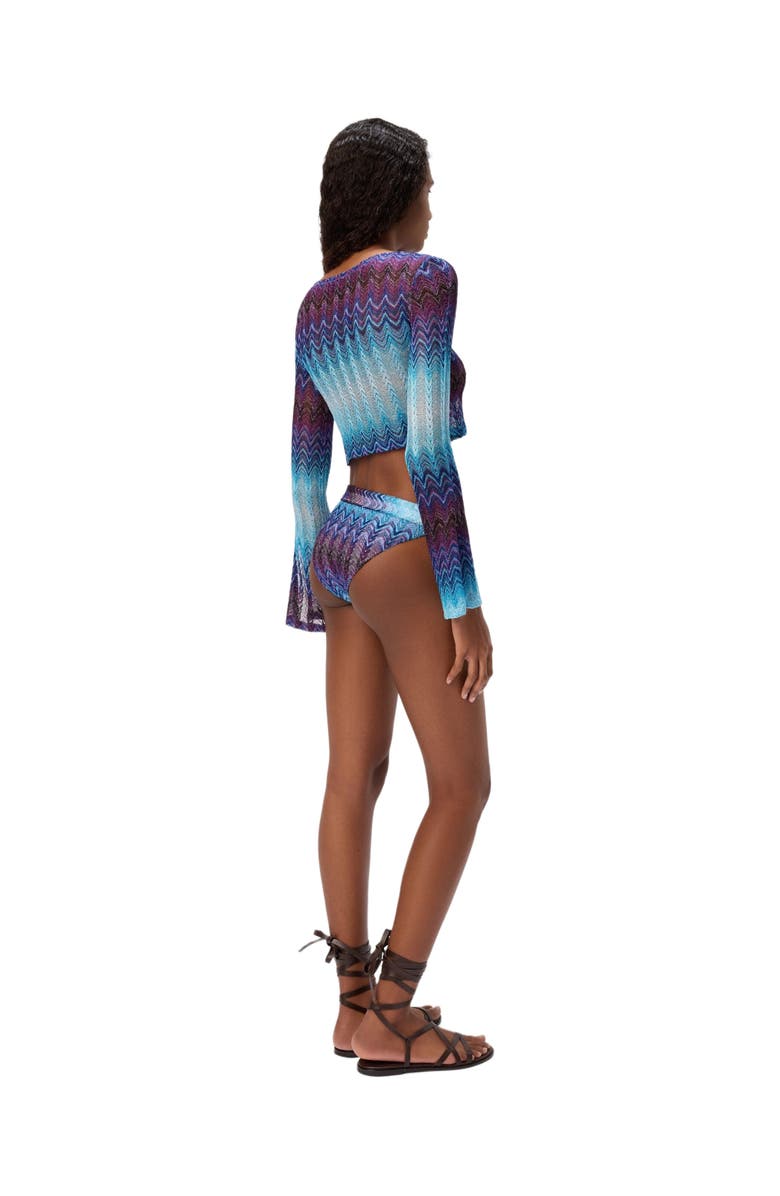 Missoni Long Sleeve Crop Top In Viscose Blend, Alternate, color, 
