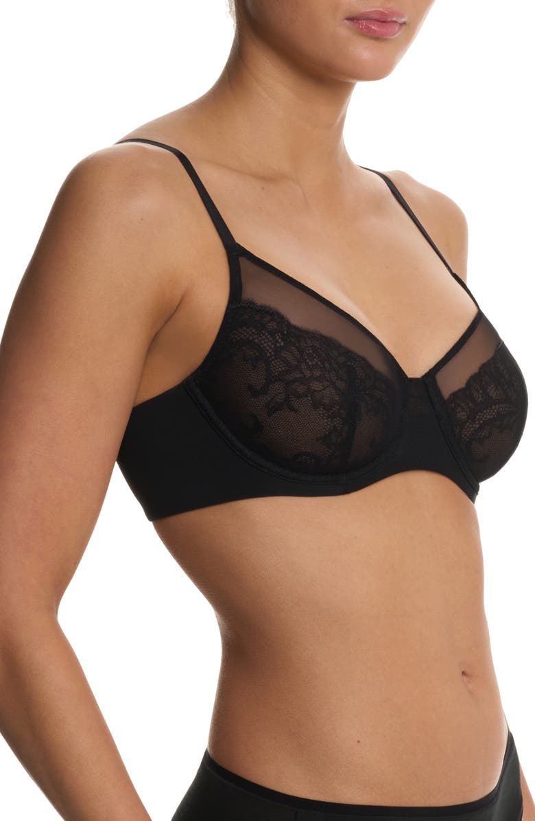 Natori Radiance Underwire Unlined Bra, Alternate, color, Black