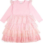 Sweet Wink Pink Princess Tiered Long Sleeve Tutu Dress