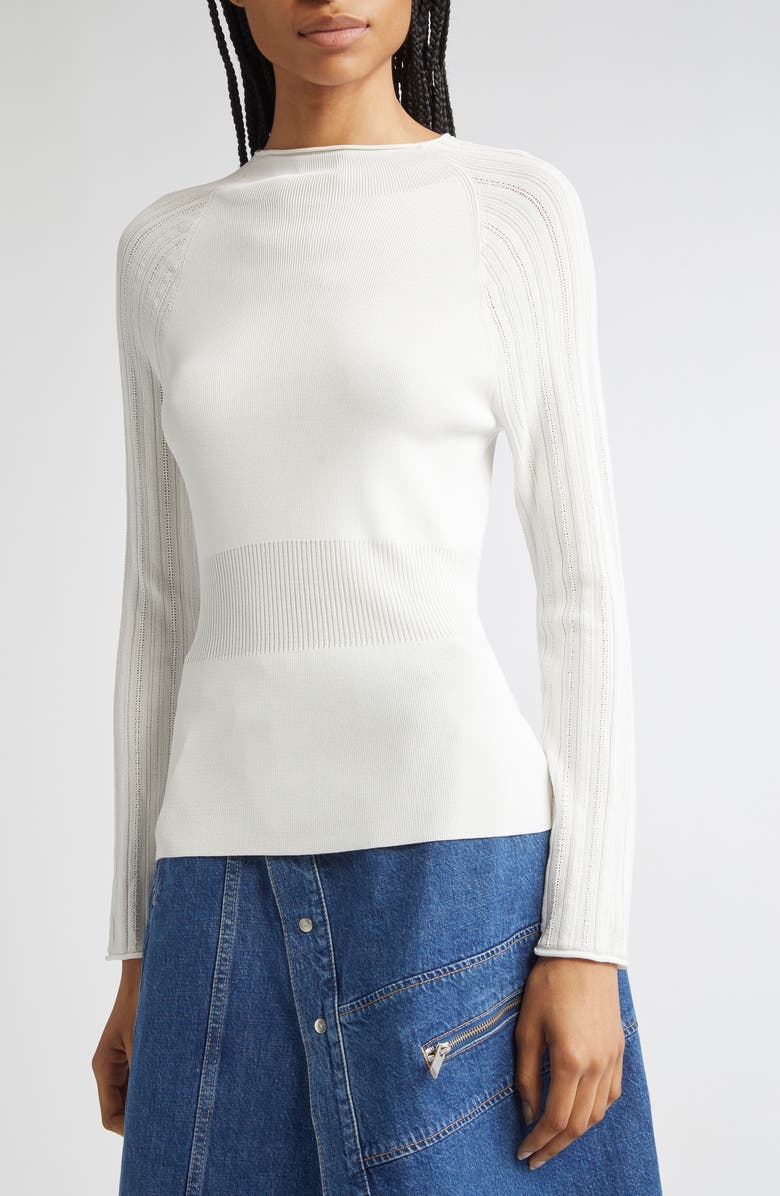 3.1 Phillip Lim Funnel Neck Knit Top, Alternate, color, Ivory