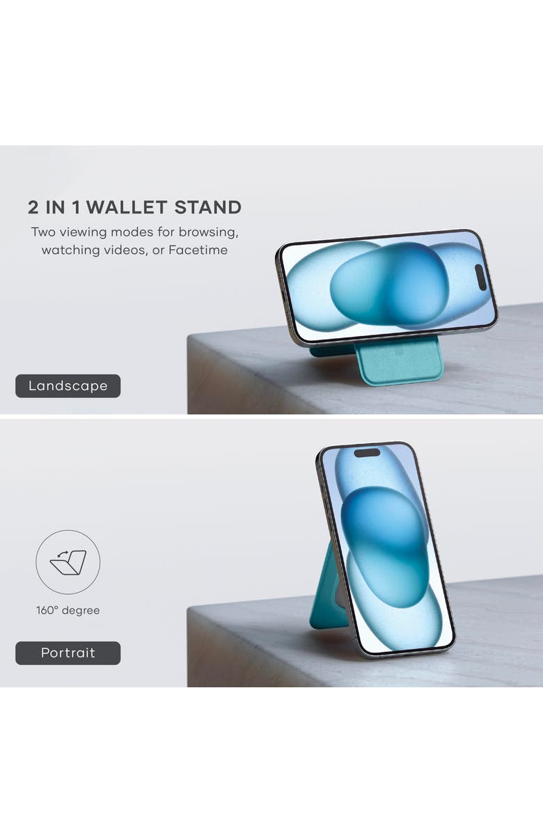 Satechi Vegan-Leather Magnetic Wallet Stand, Alternate, color, Light Blue