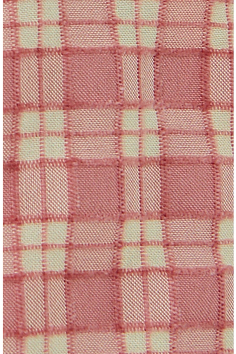 Olivia Tie Waist Gingham Double Breasted Blazer, Alternate, color, PINK