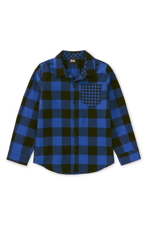 Double Weave Plaid Button Up