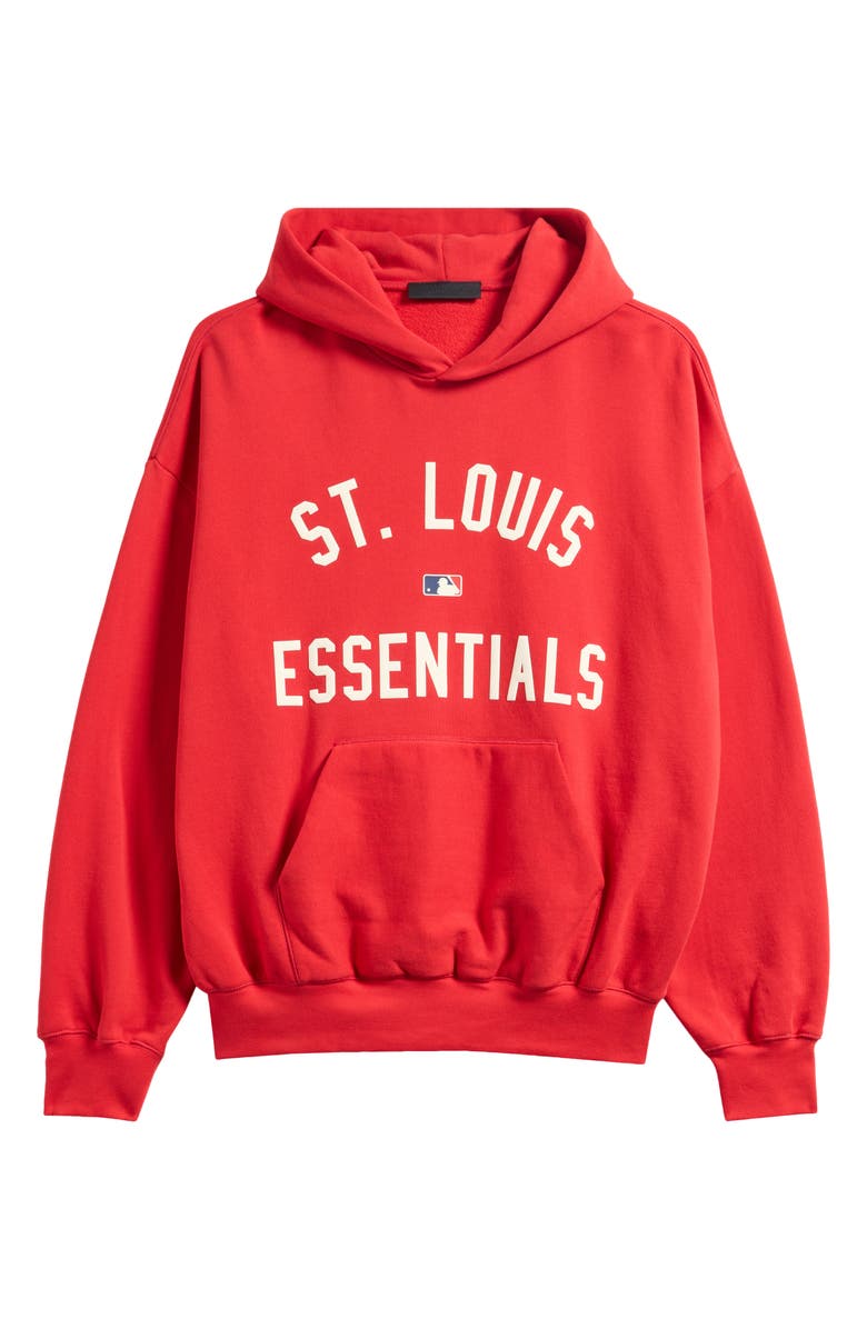 Fear of God Essentials x MLB Cardinals Sport Fit Graphic Hoodie, Alternate, color, Red