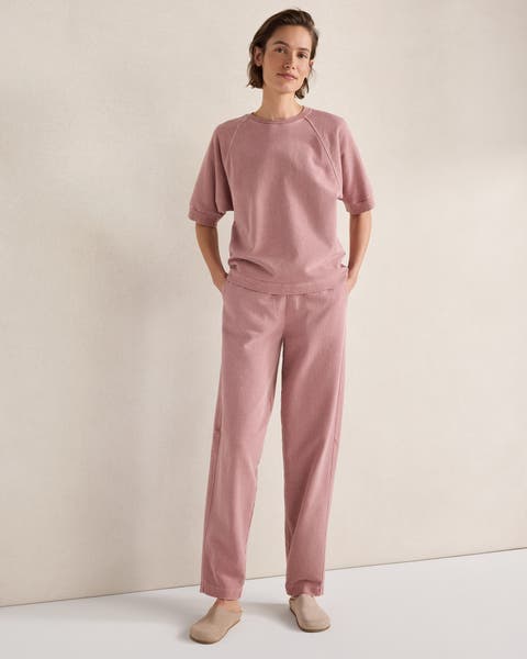 Organic Cotton Terry Barrel Leg Pants